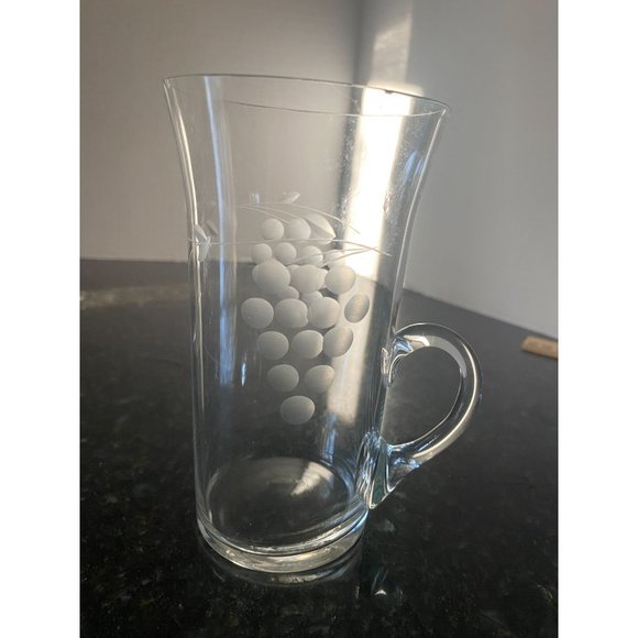 VIntage Etched Grape Cluster 5" Irish Coffee Cups (Qty. 4) - Picture 2 of 6